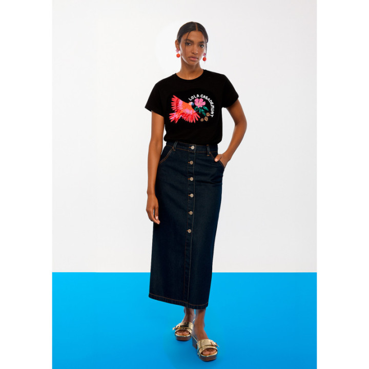 Camiseta loro con plumas