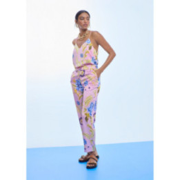 Jogger satinado estampado flores