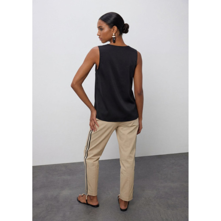 Pantalón recto con cintas laterales