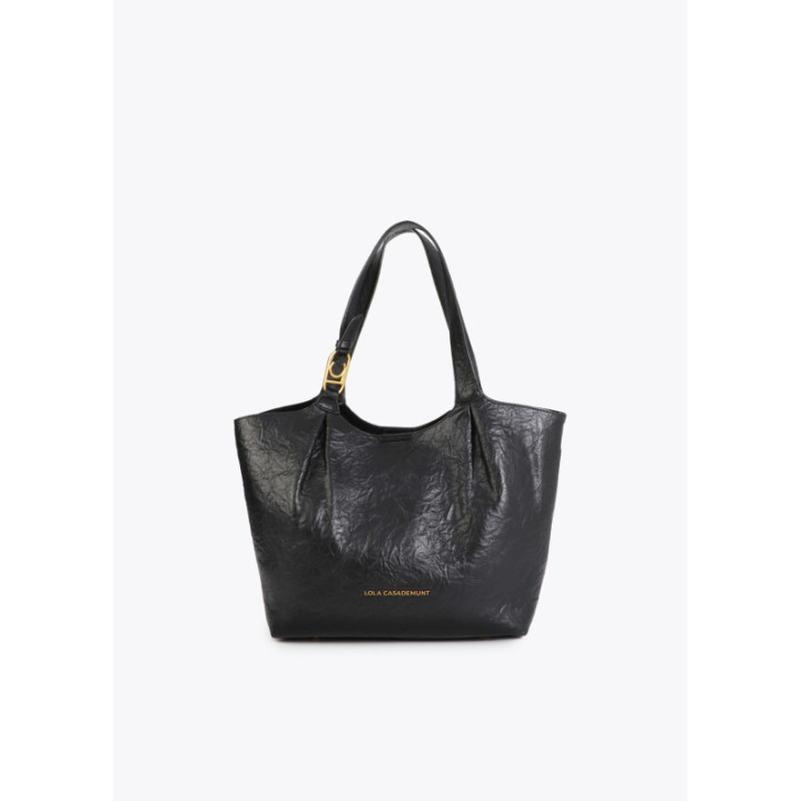 Shopper negro pliegues