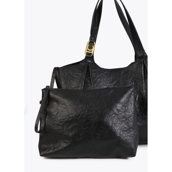 Shopper negro pliegues