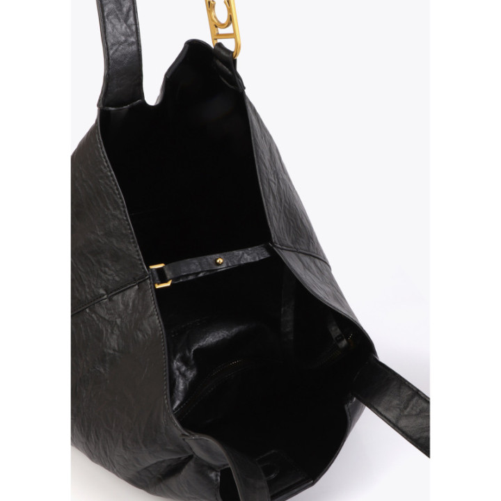 Shopper negro pliegues