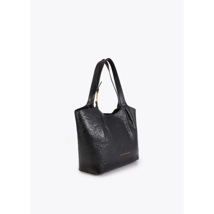Shopper negro pliegues