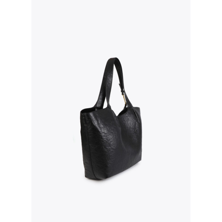 Shopper negro pliegues