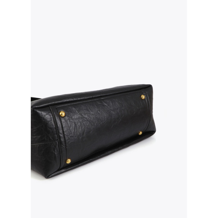 Shopper negro pliegues