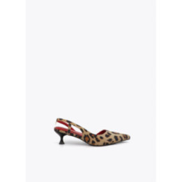 Zapato tacón con escote en estampado leopardo