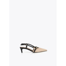 Zapato tacón bicolor con tiras